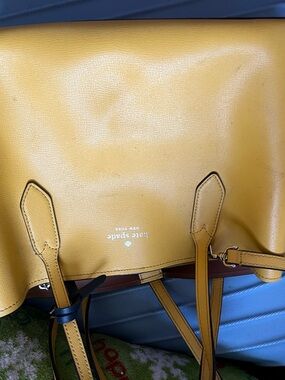 kate spade yellow leather tote with top handles